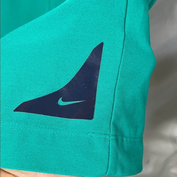 Nike Men's Teal and Navy Short Sleeve Tee - Picture 4 of 6